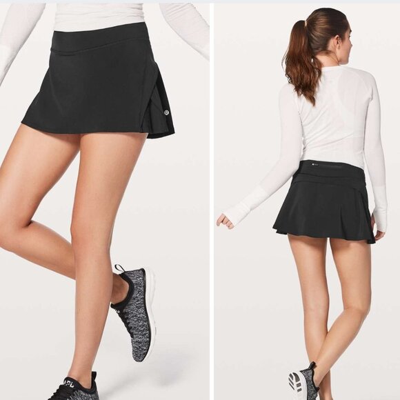 Lululemon Play off the Pleats Mid-Rise Tennis Skirt in Black Size 8 - Picture 1 of 15